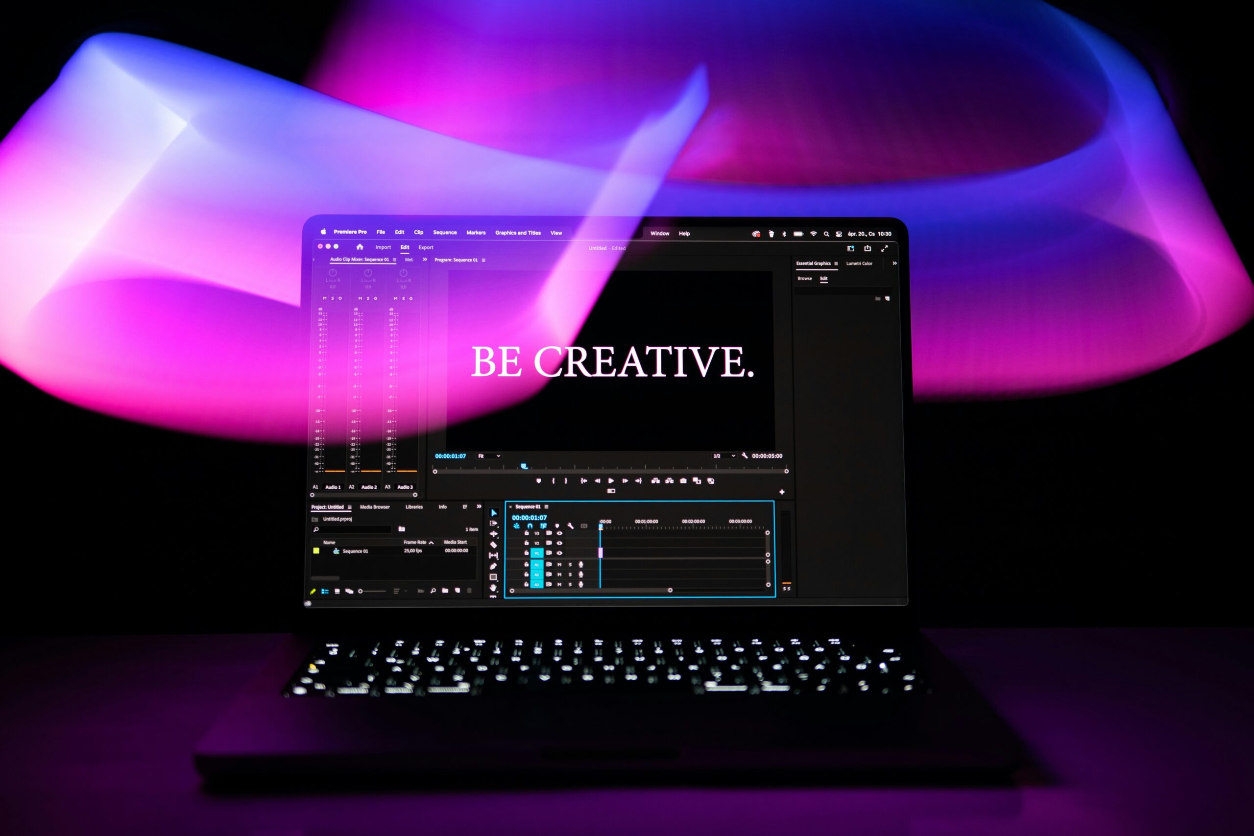 Laptop That Says Be Creative